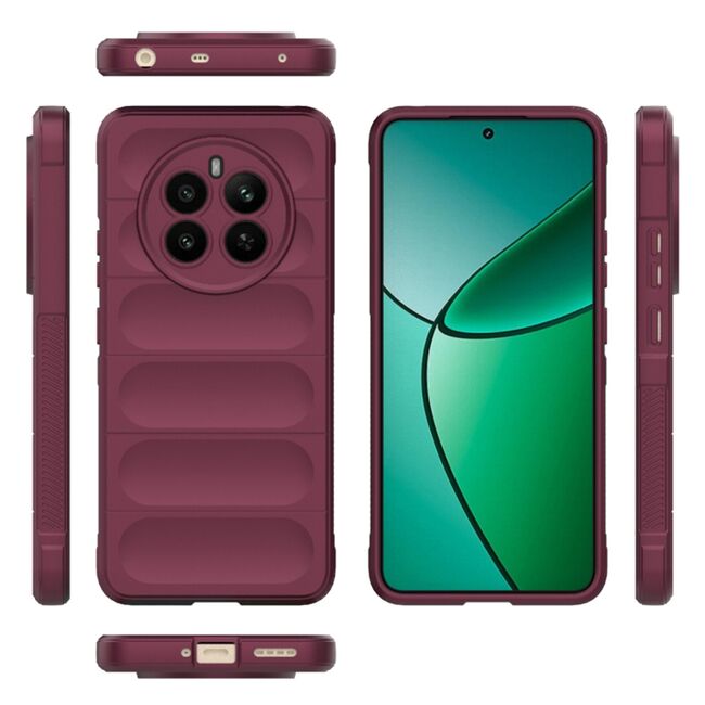 Husa pentru Husa Realme 12+ Plus Liquid Silicone, Microfibre Lining, Non-Slip Airbag Design, bordeaux