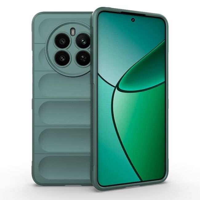 Husa pentru Husa Realme 12+ Plus Liquid Silicone, Microfibre Lining, Non-Slip Airbag Design, verde