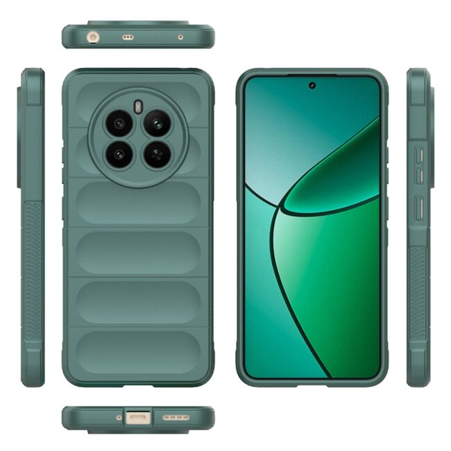 Husa pentru Husa Realme 12+ Plus Liquid Silicone, Microfibre Lining, Non-Slip Airbag Design, verde