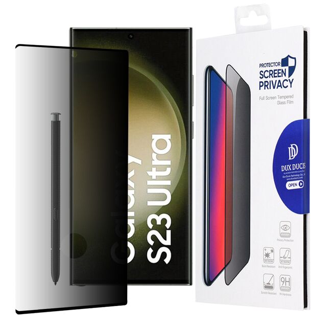 Folie sticla Samsung Galaxy S23 Ultra Dux Ducis Tempered Glass Privacy, negru