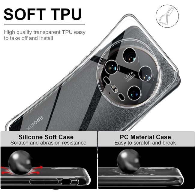 Husa pentru Xiaomi 14 Ultra Slim Anti-Shock 1.5mm, Transparent