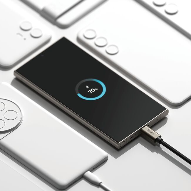 Cablu de date Fast Charging Type-C, 60W, 0.5m Ringke, negru