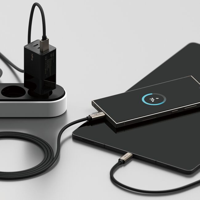 Cablu de date Fast Charging Type-C, 60W, 0.5m Ringke, negru