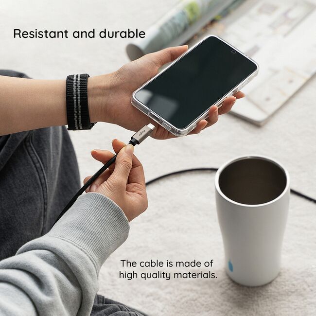 Cablu de date Fast Charging Type-C, 60W, 1m Ringke, negru