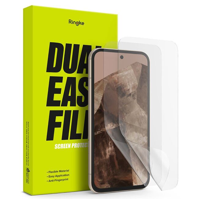 [Pachet 2x] Folie Google Pixel 8a Ringke Dual Easy Film Full Coverage, transparenta