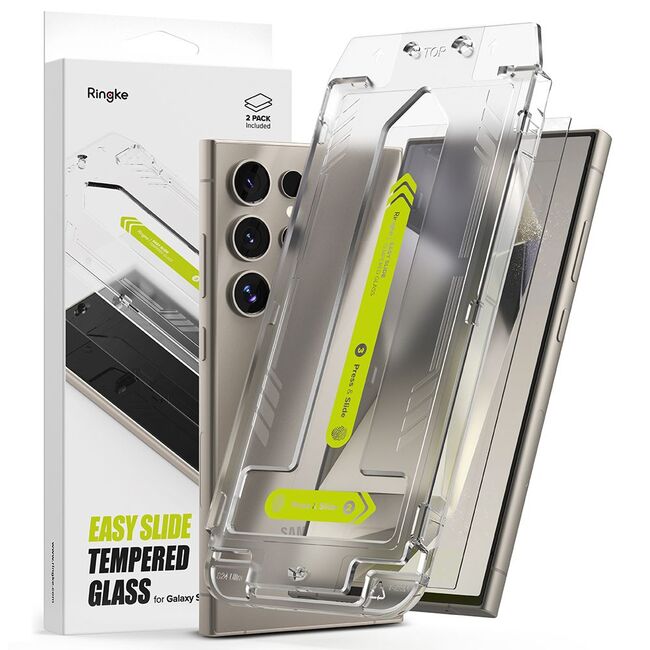 [Pachet 2x] Folie sticla Samsung Galaxy S24 Ultra Ringke Easy Slide Tempered Glass, transparenta