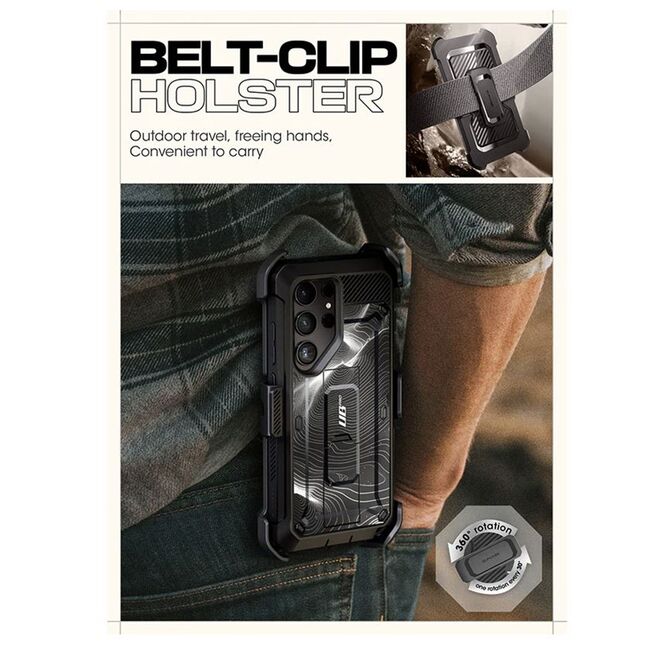 Husa Samsung Galaxy S24 Ultra Supcase Unicorn Beetle Pro, Black Ripple