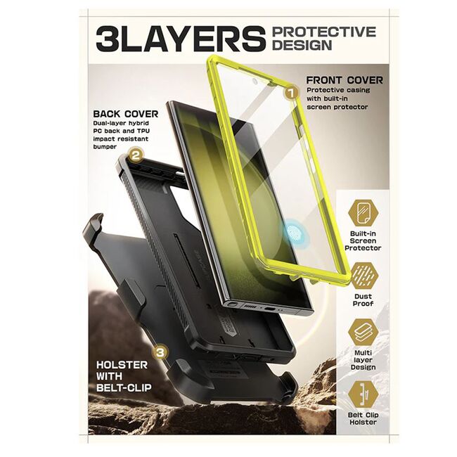 Husa Samsung Galaxy S24 Ultra Supcase Unicorn Beetle Pro, Bumble Bee