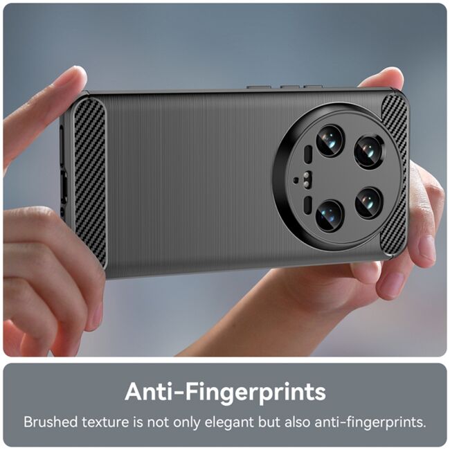 Husa pentru Xiaomi 14 Ultra Liquid Carbon Silicone, negru