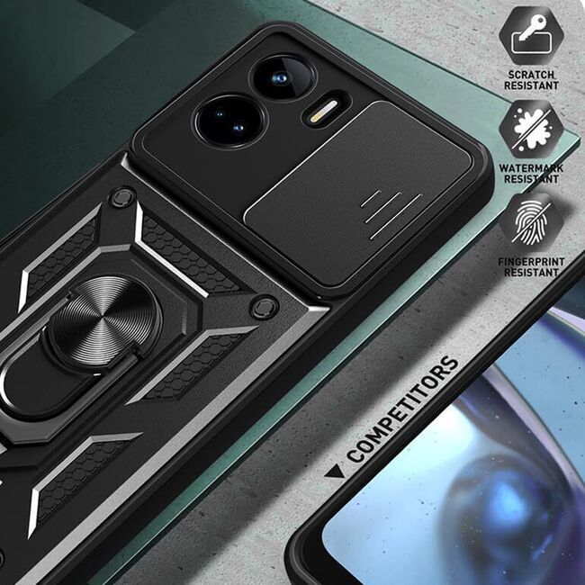 Husa pentru Honor 90 Lite cu inel Armor Kickstand cu protectie camera - blue