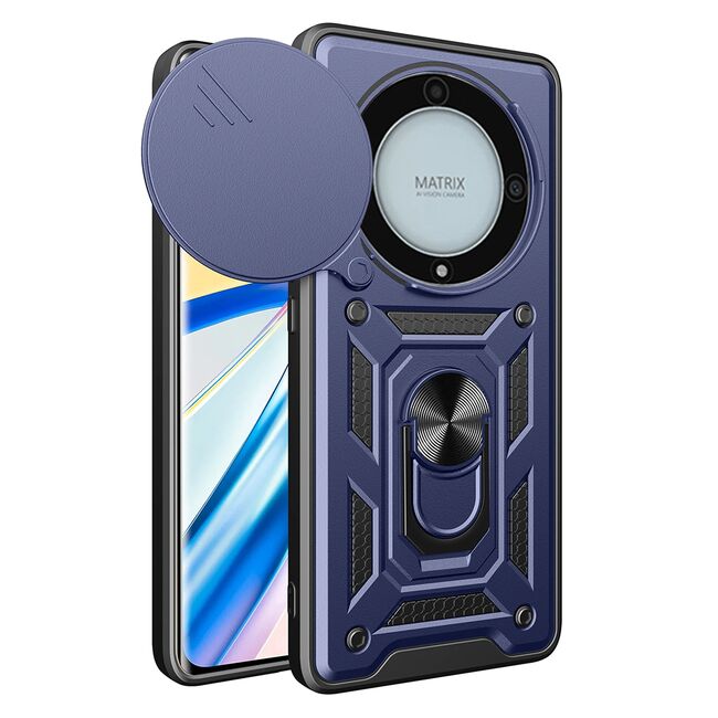 Husa pentru Honor Magic 5 Lite cu inel Armor Kickstand cu protectie camera - blue