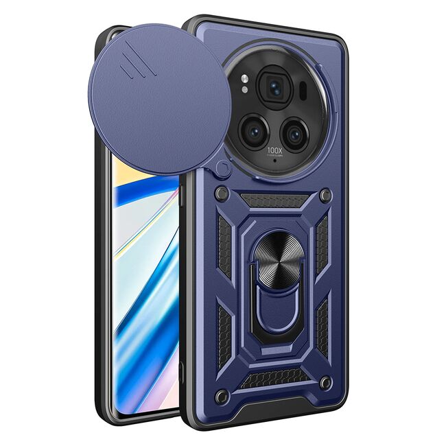 Husa pentru Honor Magic 6 Pro cu inel Armor Kickstand cu protectie camera - blue