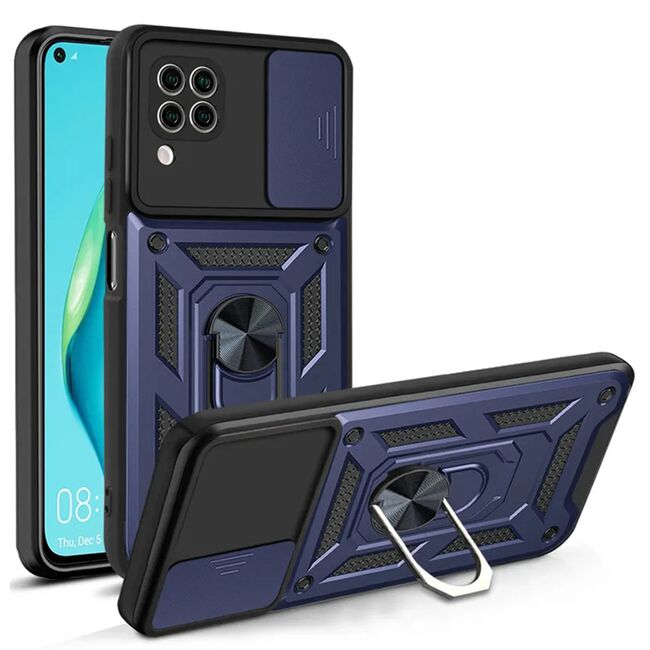 Husa pentru Huawei P40 Lite Armor Kickstand Tough Rugged Cover cu protectie camera - blue