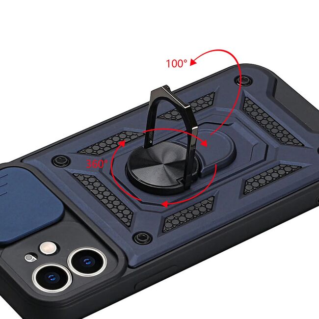 Husa pentru iPhone 11 cu inel Ring Armor Kickstand Tough, protectie camera - blue