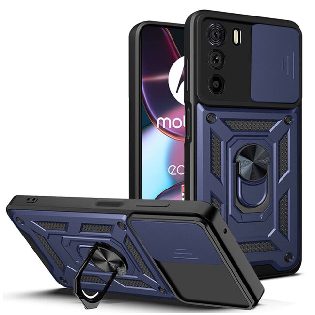Husa pentru Motorola Edge 30 cu inel Ring Armor Kickstand Tough Rugged - blue