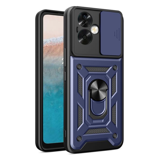 Husa Oppo A79 cu inel Ring Armor Kickstand Tough Rugged cu protectie camera - blue
