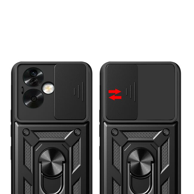 Husa Oppo A79 cu inel Ring Armor Kickstand Tough Rugged cu protectie camera - blue