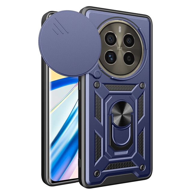 Husa pentru REALME 12 PRO 5G / 12 PRO+ PLUS 5G cu inel Ring Armor Kickstand Tough, protectie camera - blue