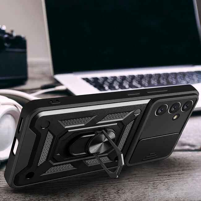 Husa pentru Samsung Galaxy A14 cu inel Ring Armor Kickstand Tough, protectie camera