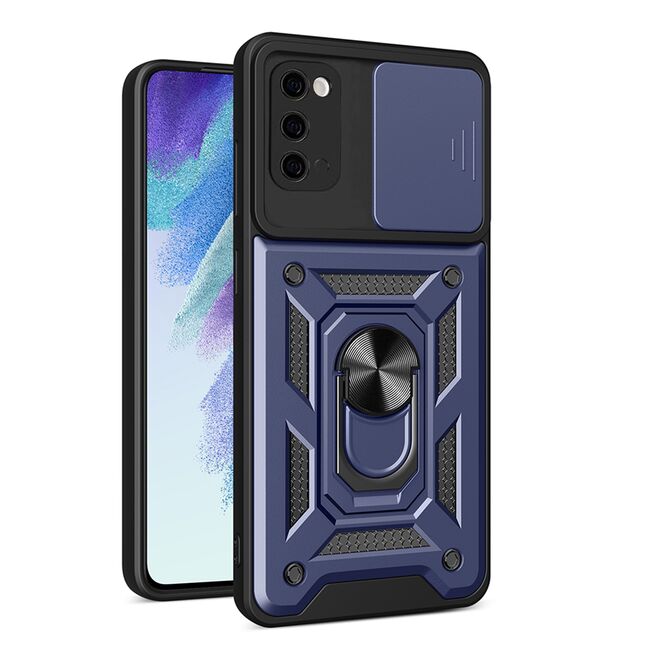 Husa pentru Samsung Galaxy S20 cu inel Ring Armor Kickstand Tough, protectie camera - blue
