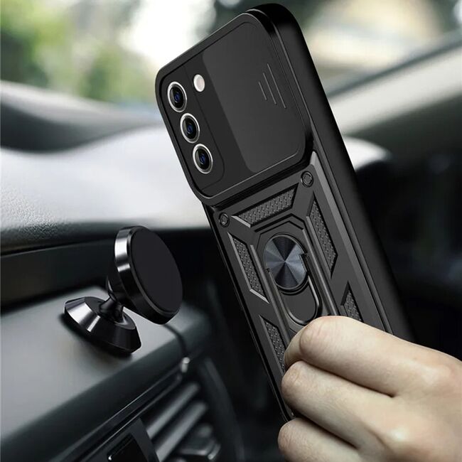 Husa pentru Samsung Galaxy S22 Plus cu inel Ring Armor Kickstand Tough, protectie camera - blue