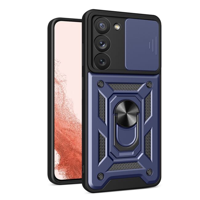 Husa pentru Samsung Galaxy S23 Plus cu inel Ring Armor Kickstand Tough, protectie camera - blue