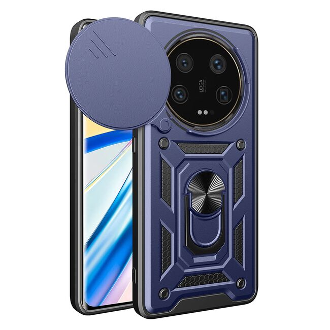 Husa Xiaomi 13 Ultra cu inel Ring Armor Kickstand Tough Rugged cu protectie camera - blue