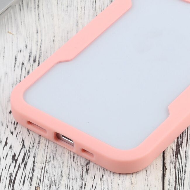 Pachet 360: Husa cu folie integrata pentru iPhone 12 Cover360 fata spate - roz / transparent