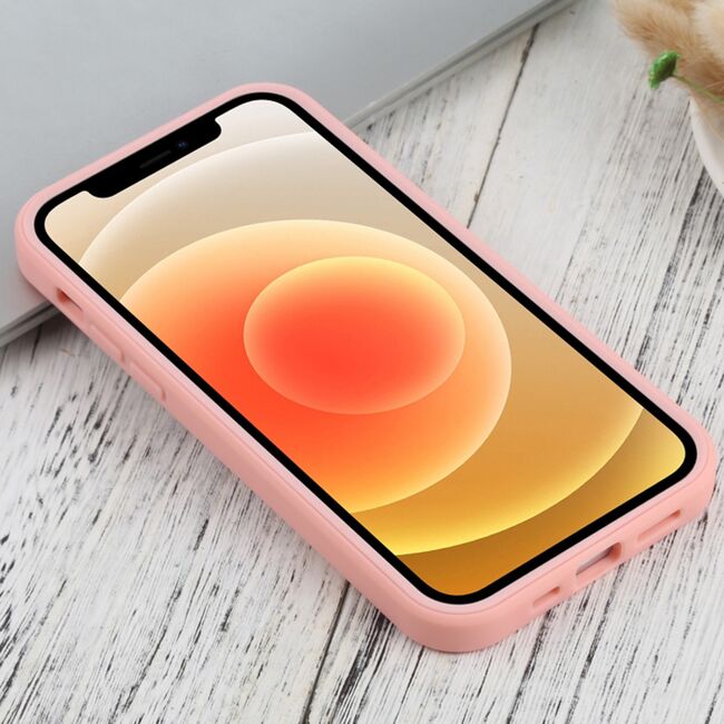 Pachet 360: Husa cu folie integrata pentru iPhone 12 Cover360 fata spate - roz / transparent