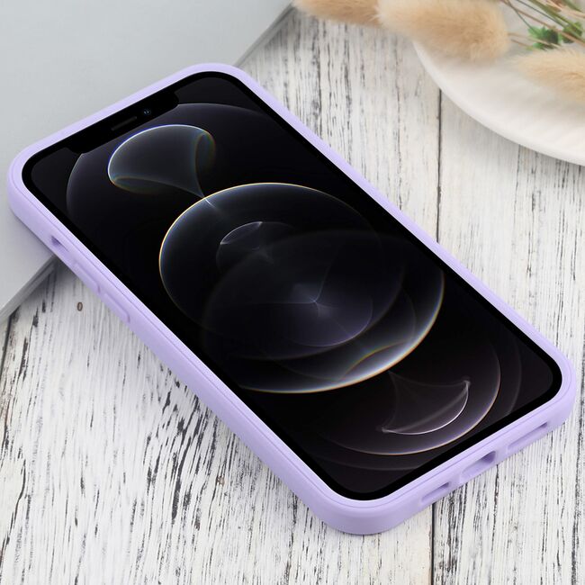 Pachet 360: Husa cu folie integrata pentru iPhone 12 Pro Cover360 fata spate - mov / transparent