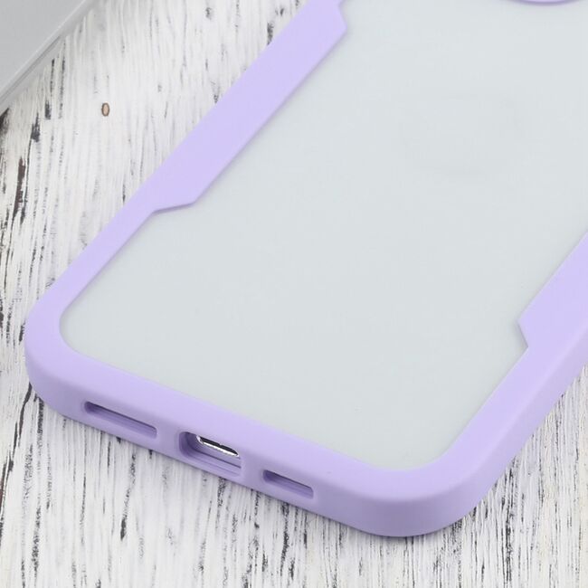 Pachet 360: Husa cu folie integrata pentru iPhone 12 Pro Cover360 fata spate - mov / transparent