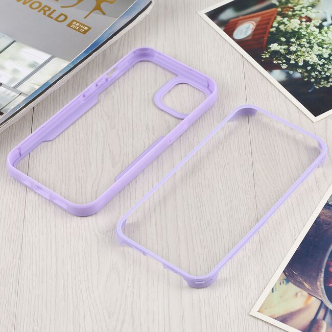 Pachet 360: Husa cu folie integrata pentru iPhone 15 Plus Cover360 fata spate - mov