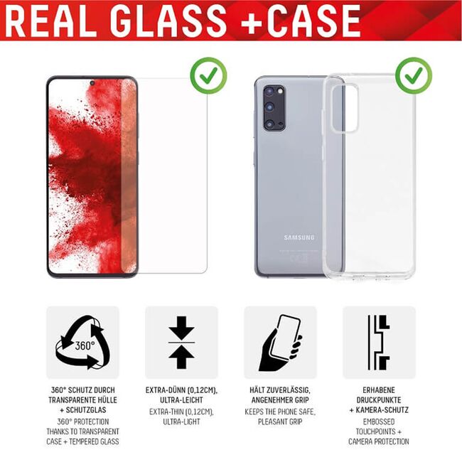 [Folie sticla + husa] premium Samsung Galaxy A53 5G Displex Real Glass 10H cu aplicator, transparenta