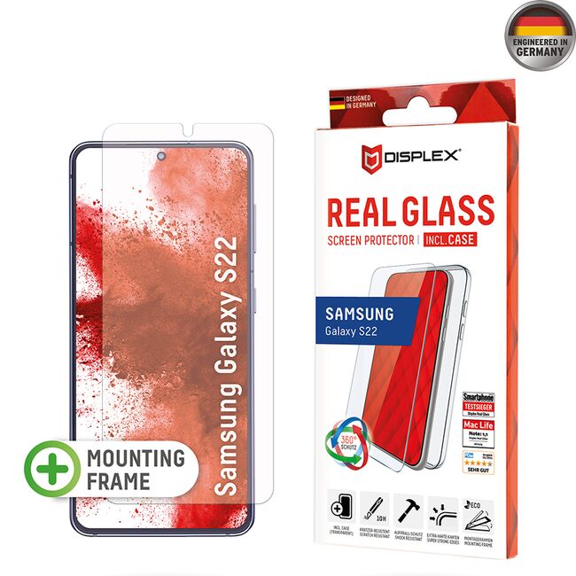 [Folie sticla + husa] premium Samsung Galaxy S22 5G Displex Real Glass cu aplicator, transparenta