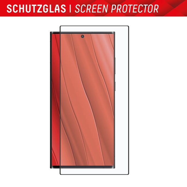 [Folie sticla + husa] premium Samsung Galaxy S24 Ultra Displex Real Glass 3D cu aplicator 10H - extremely hard & scratch-resistant, transparenta