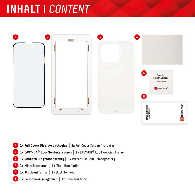 [Folie sticla + husa] premium Samsung Galaxy S23 Ultra Displex Real Glass 3D cu aplicator 10H - extremely hard & scratch-resistant, transparenta
