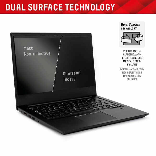 Folie premium MacBook Air 13" (2022 / 2024) Displex Laptop Privacy Safe, negru