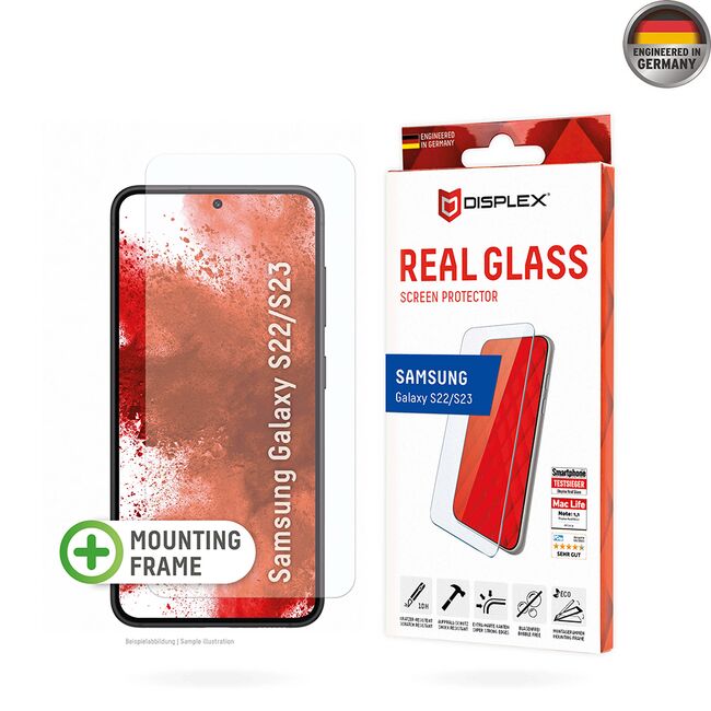 Folie sticla premium Samsung Galaxy S22 5G Displex Real Glass 2D, transparenta