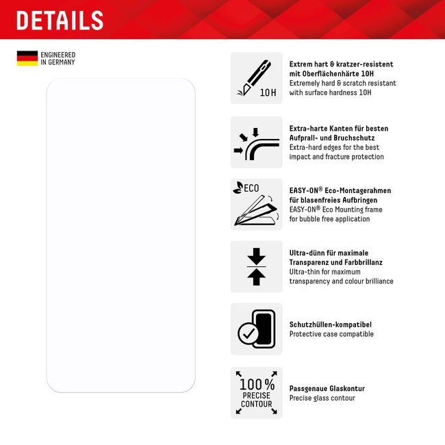 Folie sticla premium Samsung Galaxy S22 5G Displex Real Glass 2D, transparenta