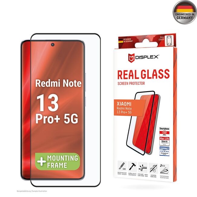 Folie sticla premium Xiaomi Redmi Note 13 Pro+ 5G Displex Real Glass Full Cover cu aplicator, transparenta