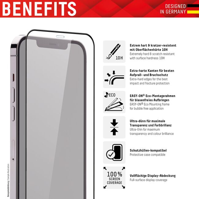 Folie sticla premium iPhone 11 Pro Max / XS Max Displex Real Glass Full Cover 10H cu aplicator, negru