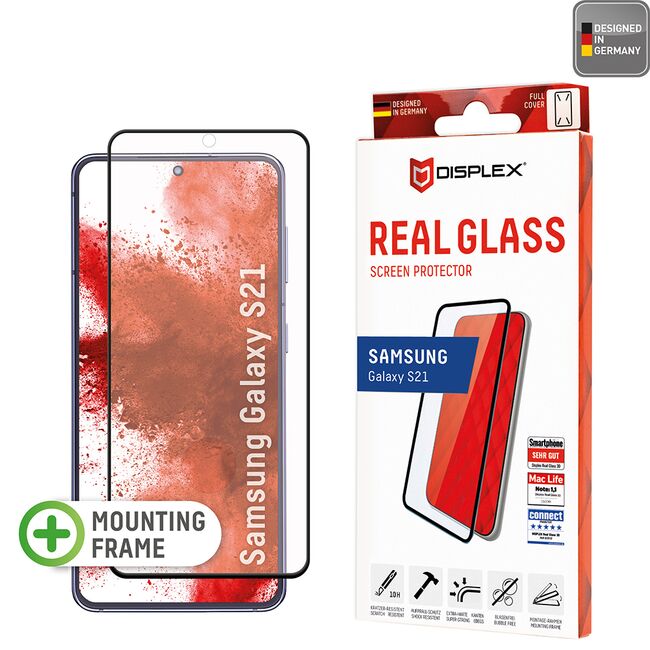 Folie sticla premium Samsung Galaxy S21 5G Displex Real Glass Full Cover 10H cu aplicator, negru