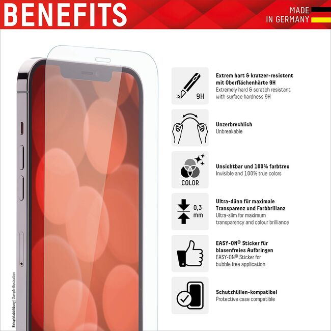 Folie premium iPhone 13 / 13 Pro / iPhone 14 Displex Smart Glass 9H, transparenta