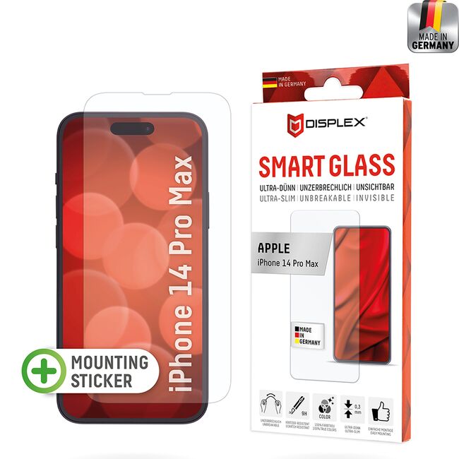 Folie premium iPhone 14 Pro Max Displex Smart Glass 9H, transparenta