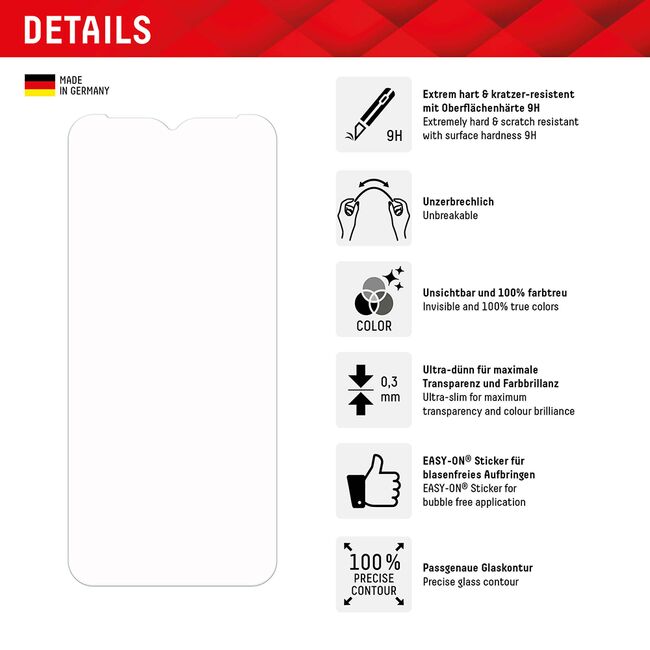 Folie premium Samsung Galaxy A14 Displex Smart Glass 9H, transparenta