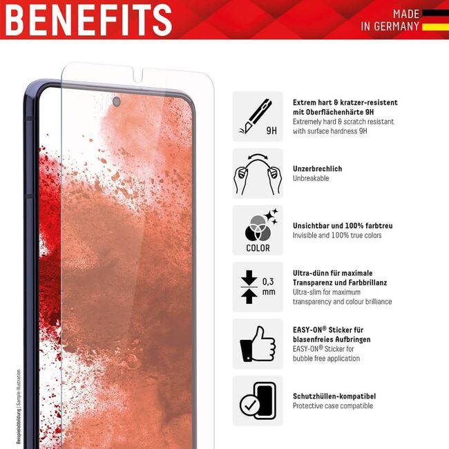 Folie premium Samsung Galaxy S22 Plus 5G Displex Smart Glass 9H, transparenta