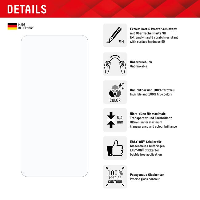 Folie premium Samsung Galaxy S24 Plus Displex Smart Glass duritate 9H, transparenta