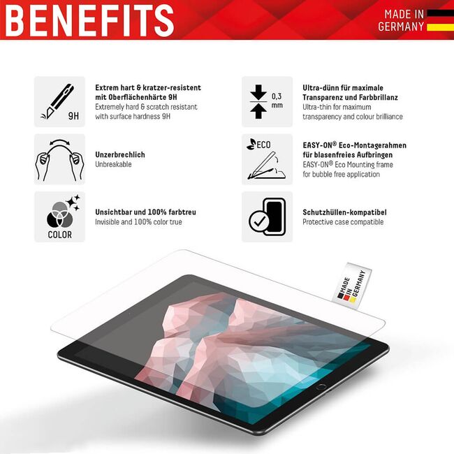 Folie sticla premium Samsung Galaxy Tab A8 10.5 (2021) Displex Tablet Glass 9H cu aplicator, transparenta