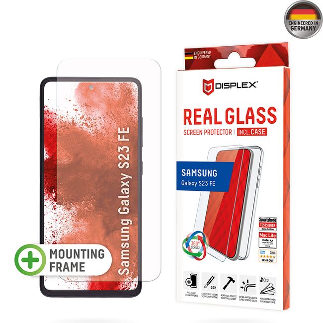 [Folie sticla + husa] premium Samsung Galaxy S23 FE Displex Real Glass 10H cu aplicator, transparenta