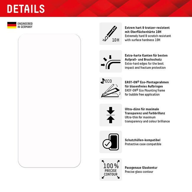 [Folie sticla + husa] premium Samsung Galaxy S23 FE Displex Real Glass 10H cu aplicator, transparenta